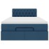 Cama otomana con colchón tela azul 120x200