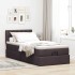 Estructura cama otomana colchón tela marrón oscuro 90x190