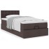 Estructura cama otomana colchón tela marrón oscuro 90x190