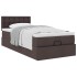 Estructura cama otomana colchón tela marrón oscuro 90x190