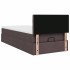 Estructura cama otomana colchón tela marrón oscuro 90x190