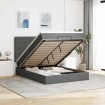 Estructura cama otomana colchón tela gris oscuro 140x200cm