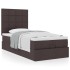 Estructura cama otomana colchón tela marrón oscuro 90x190