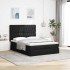 Estructura cama otomana colchón tela negra 140x190