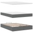 Estructura cama otomana colchón tela gris oscuro