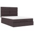 Estructura cama otomana colchón tela marrón oscuro