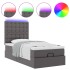 Estructura cama otomana colchón cuero sintético gris 90x200