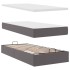 Estructura cama otomana colchón cuero sintético gris 90x200