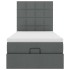Cama otomana con colchón y LED tela gris oscuro 90x200
