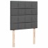 Cama otomana con colchón y LED tela gris oscuro 90x200