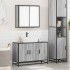 Set de muebles de baño 2 pzas madera contrachapada gris