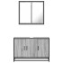 Set de muebles de baño 2 pzas madera contrachapada gris