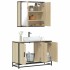 Set de muebles de baño 2 pzas madera contrachapada roble