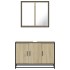 Set de muebles de baño 2 pzas madera contrachapada roble