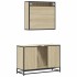 Set de muebles de baño 2 pzas madera contrachapada roble