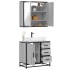 Set de muebles de baño 2 pzas madera contrachapada gris