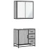 Set de muebles de baño 2 pzas madera contrachapada gris