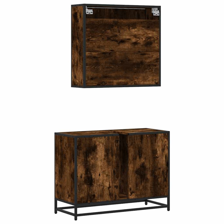 Set de muebles baño 2 pzas madera contrachapada roble