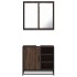 Set de muebles baño 2 pzas madera contrachapada marrón