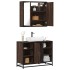 Set de muebles baño 2 pzas madera contrachapada marrón