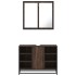 Set de muebles baño 2 pzas madera contrachapada marrón