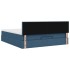 Estructura de cama otomana con colchón tela azul 160x200