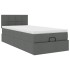 Cama otomana con colchón gris oscuro 90x200 cm