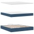 Estructura de cama otomana con colchón tela azul 160x200