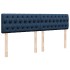 Estructura de cama otomana con colchón tela azul 160x200