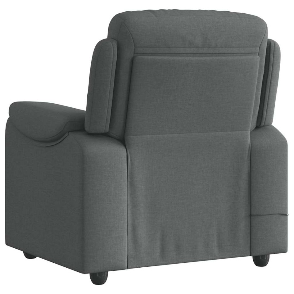 Sillón de masaje reclinable de tela gris