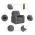 Sillón de masaje reclinable de tela gris