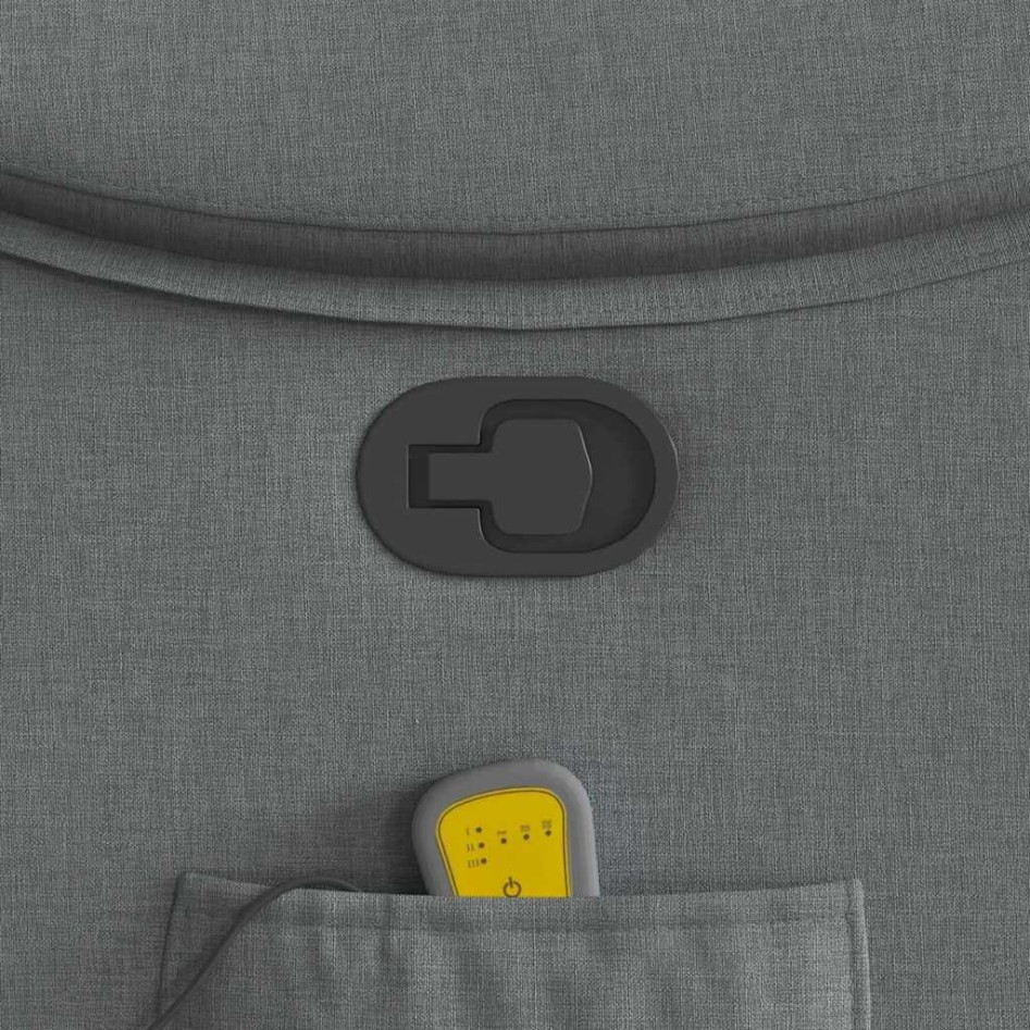 Sillón de masaje reclinable de tela gris