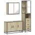 Set de muebles de baño 3 pzas madera contrachapada roble