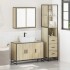 Set de muebles de baño 3 pzas madera contrachapada roble