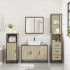 Set de muebles de baño 3 pzas madera contrachapada roble
