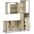 Set de muebles de baño 3 pzas madera contrachapada roble