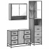 Set de muebles de baño 3 pzas madera contrachapada gris