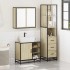 Set de muebles de baño 3 pzas madera contrachapada roble