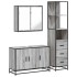 Set de muebles de baño 3 pzas madera contrachapada gris