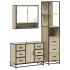 Set de muebles de baño 3 pzas madera contrachapada roble