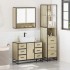 Set de muebles de baño 3 pzas madera contrachapada roble