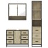 Set de muebles de baño 3 pzas madera contrachapada roble