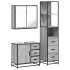 Set de muebles de baño 3 pzas madera contrachapada gris