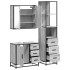 Set de muebles de baño 3 pzas madera contrachapada gris