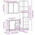 Set de muebles de baño 3 pzas madera contrachapada gris