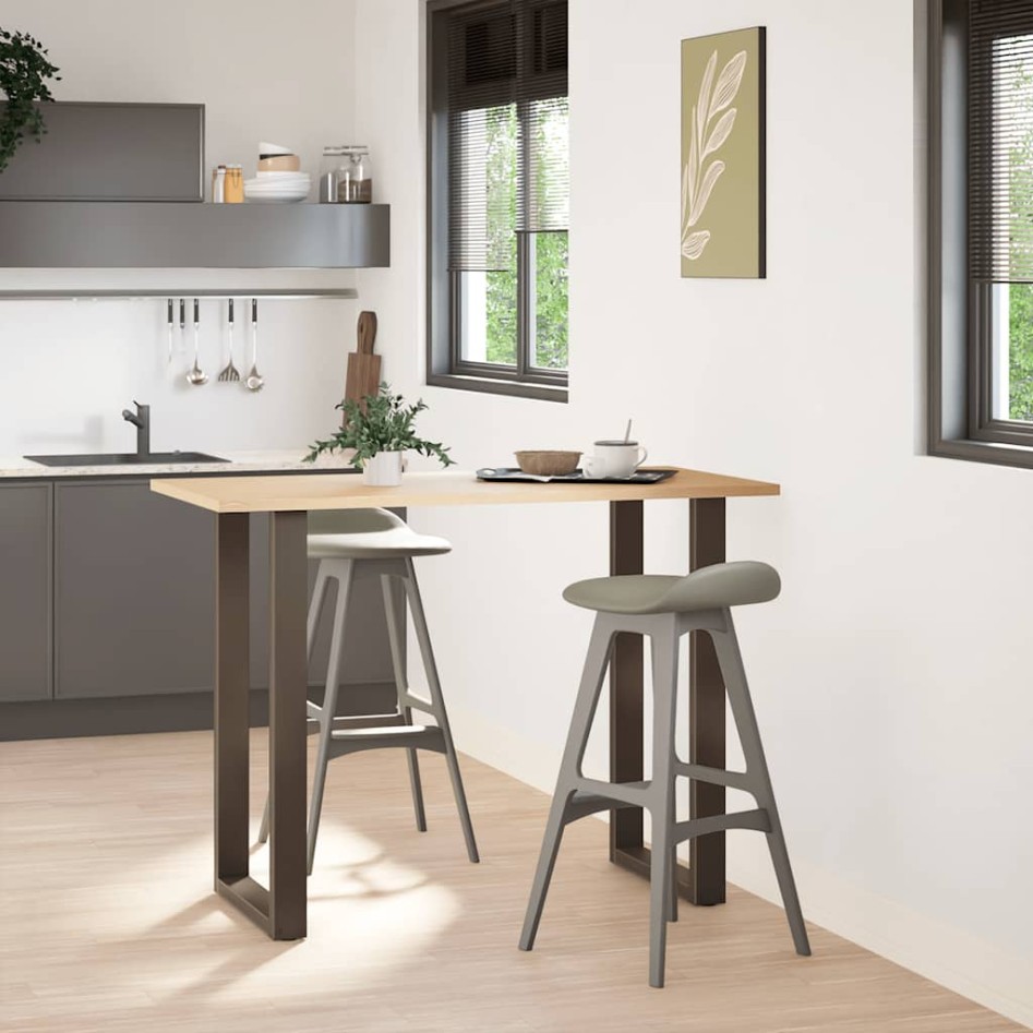 Patas de mesa centro forma U 2uds acero natural 60x(100-101)