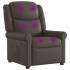 Sillón reclinable de cuero sintético marrón