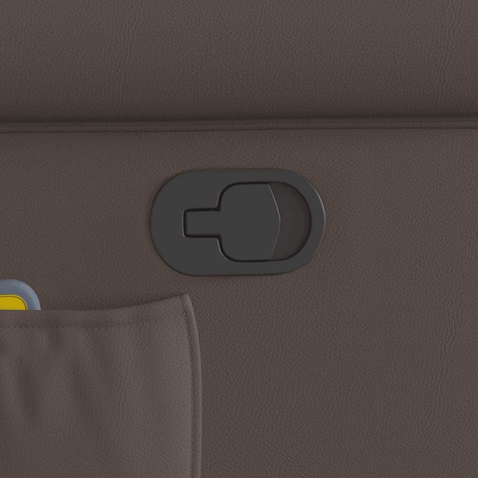 Sillón reclinable de cuero sintético marrón