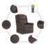 Sillón reclinable de cuero sintético marrón