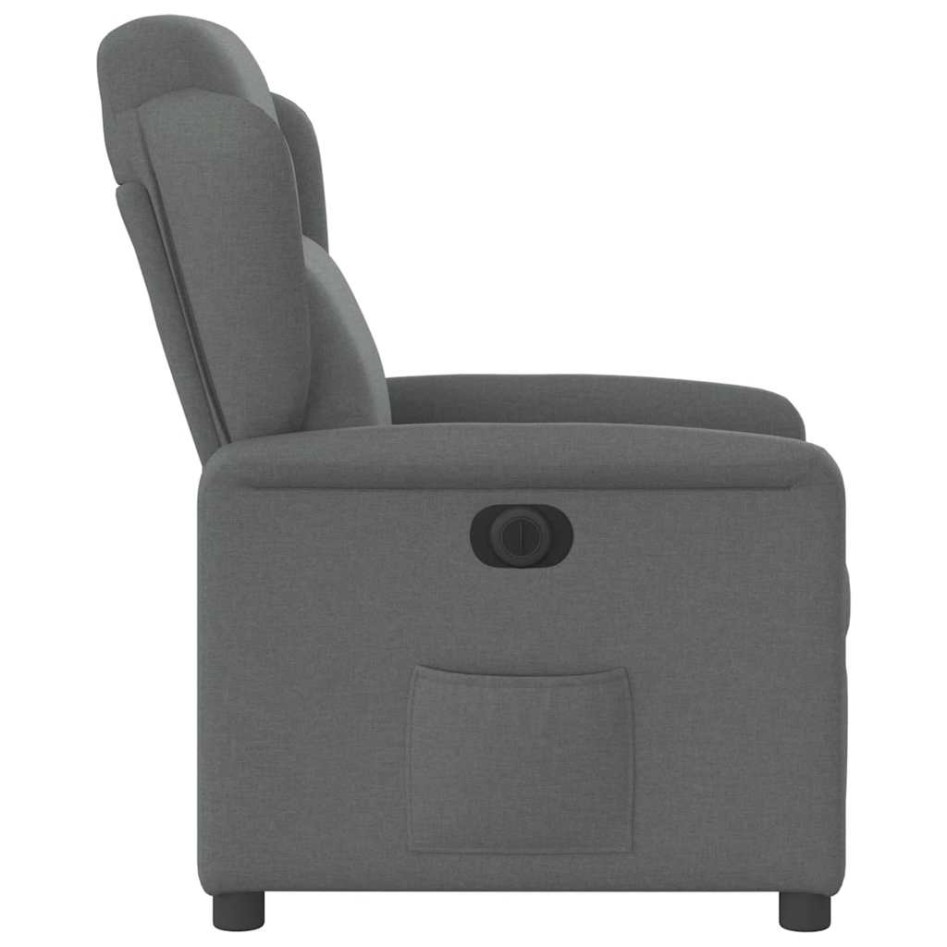 Sillón reclinable eléctrico de tela gris